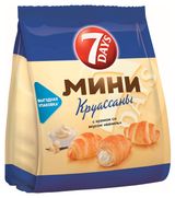 Изображение товара Мини-круассаны 7Days c кремом со вкусом ваниль, 105 г