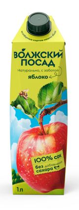 Изображение товара Сок яблочный «Волжский Посад», 1 л