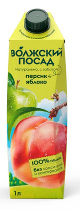 Изображение товара Нектар «Волжский Посад» яблоко-персик, 1 л