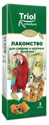Изображение товара Лакомство для средних и крупных попугаев Triol с медом, 80 г
