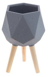 Изображение товара Кашпо на ножках из магнезии темно-серое 30х46,5 см, 8 л