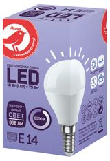 Изображение товара Лампа cветодиодная АШАН Красная птица Шар 10W Е14 холодно-белый, 1 шт