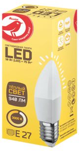 Изображение товара Лампа cветодиодная АШАН Красная птица Свеча 10W Е27 теплый, 1 шт