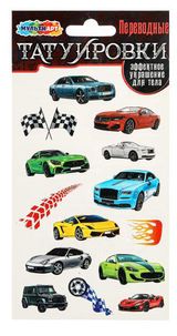 Изображение товара Набор переводных татуировок MultiArt Авто 1 лист