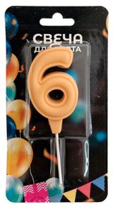 Изображение товара Свеча для торта Праздник №6, в ассортимнете