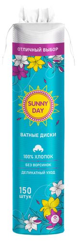 Изображение товара Ватные диски SUNNY DAY без ворсинок, 150 шт