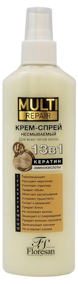 Изображение товара Крем-спрей для всех типов волос Floresan Cosmetic с термозащитой, 275 мл