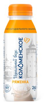 Изображение товара Напиток кисломолочный Ряженка «Коломенская» из цельного молока 3,4-4,5% БЗМЖ, 260 мл
