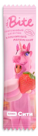 Изображение товара Батончик протеиновый Take a Bite Клубничный маршмеллоу глазированный, 40 г