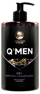 Изображение товара Шампунь для волос Q'Men 3 в 1 масла сандала и вербены, 640 мл