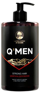 Изображение товара Шампунь для волос Q'Men Сила и укрепление масло чайного дерева экстракт хлопка, 640 мл