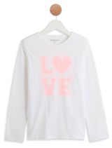 Изображение товара Футболка для девочки InExtenso с длинным рукавом белая