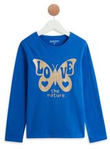Изображение товара Футболка для девочки InExtenso с длинным рукавом синяя