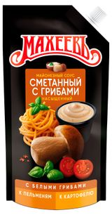 Изображение товара Соус майонезный «МАХЕЕВЪ» Сметанный с грибами 50,5%, 200 г