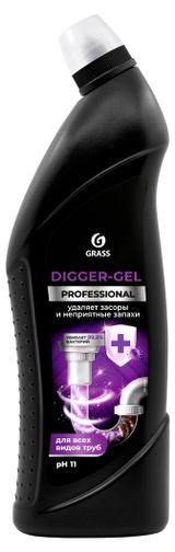 Изображение товара Средство для прочистки канализационных труб Grass «Digger-gel Professional», 1 л