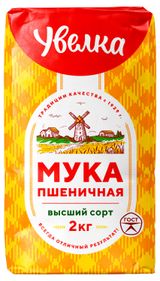 Изображение товара Мука пшеничная «Увелка» высший сорт, 2 кг