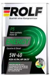 Изображение товара Масло моторное Rolf Energy 5W-40 A3/B4 SN/CF полусинтетическое, 4 л