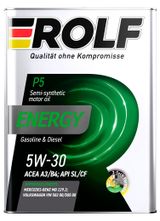 Изображение товара Масло моторное Rolf Energy 5W-30 A3/B4 SL/CF полусинтетическое, 1 л
