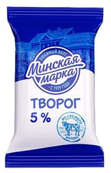 Изображение товара Творог «Минская марка» 5% БЗМЖ Беларусь, 180 г