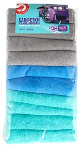 Изображение товара Салфетки универсальные АШАН Красная птица из микрофибры для любых поверхностей 30х30 см, 10 шт