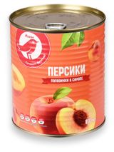 Изображение товара Персики АШАН Красная птица половинки в сиропе, 850 мл