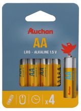 Изображение товара Батарейка алкалиновая АШАН Красная птица AA, 4 шт