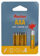 Изображение товара Батарейка щелочная АШАН Красная птица ААА, 4 шт