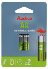 Изображение товара Батарейка акккумуляторная АШАН Красная птица HR6 1500мАч, 2 шт