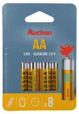 Изображение товара Батарейка алкалиновая АШАН Красная птица AA, 8 шт