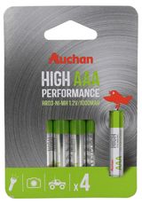 Изображение товара Батарейка акккумуляторная АШАН Красная птица HR03 1000мАч, 4 шт