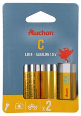 Изображение товара Батарейка алкалиновая АШАН Красная птица LR14, 2 шт