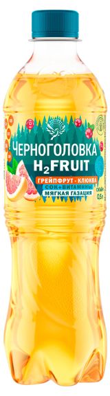Изображение товара Вода «Черноголовка» H2FRUIT газированная грейпфрут и клюква, 500 мл