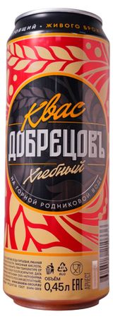 Изображение товара Квас «Добрецовъ» хлебный фильтрованный, 450 мл