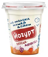 Изображение товара Йогурт «Из молока Нашей дойки» персик-маракуйя 3,2-6% БЗМЖ, 330 г