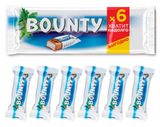 Изображение товара Батончик шоколадный Bounty с нежной мякотью кокоса, 6 шт x 27,5 г