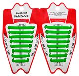 Изображение товара Шнурки для обуви силиковые без завязок зеленые, 16 шт