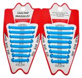 Изображение товара Шнурки для обуви силиковые без завязок голубые, 16 шт