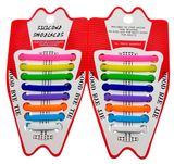 Изображение товара Шнурки для обуви силиковые без завязок разноцветные, 16 шт