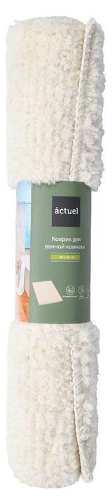 Изображение товара Коврик для ванной комнаты Actuel с противоскользящим основанием молочный, 40х60 см