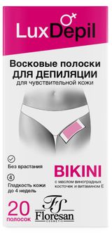 Изображение товара Восковые полоски Floresan Cosmetic Bikini для чувствительной кожи, 20 полосок