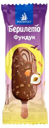 Изображение товара Мороженое пломбир «Берилето» Эскимо с шоколадным топпингом и ароматом орехов 12% БЗМЖ, 70 г