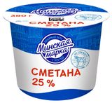 Изображение товара Сметана «Минская марка» 25% БЗМЖ Беларусь, 380 г