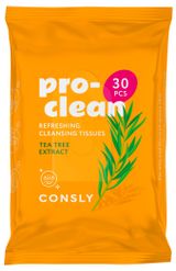 Изображение товара Салфетки для лица CONSLY матирующие с экстрактом чайного дерева, 30 шт