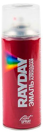 Изображение товара Краска аэрозольная RAYDAY алкидная черная глянцевая, 520 мл
