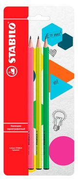 Изображение товара Карандаш чернографитовый Stabilo Trio HB, 3 шт