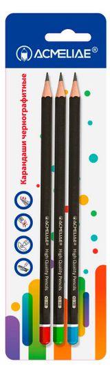 Изображение товара Карандаш чернографитовый ACMELIAE HB, 3 шт