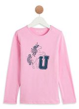 Изображение товара Футболка для девочек InExtenso с длинным рукавом розовая