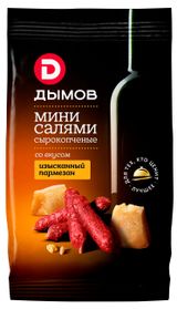Изображение товара Мясные снеки Колбаски сырокопченые «ДЫМОВ» Изысканный пармезан, 50 г
