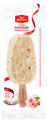 Изображение товара Мороженое пломбир «Свитлогорье» Эскимо миндаль кокос, 65 г