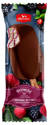 Изображение товара Мороженое сливочное «Фрумелье» Эскимо Лесные ягоды, 65 г